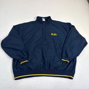 UCLA Windbreaker Mens XL Pullover Jacket Collegiate Team Apparel Navy Bruins